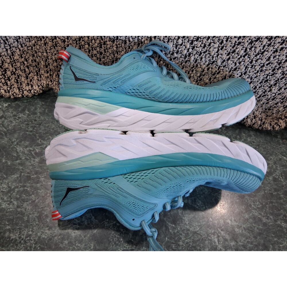 Hoka One One Women's Bondi 7 Running Sneakers Size 10 Teal Black Walking Shoes - Picture 5 of 16